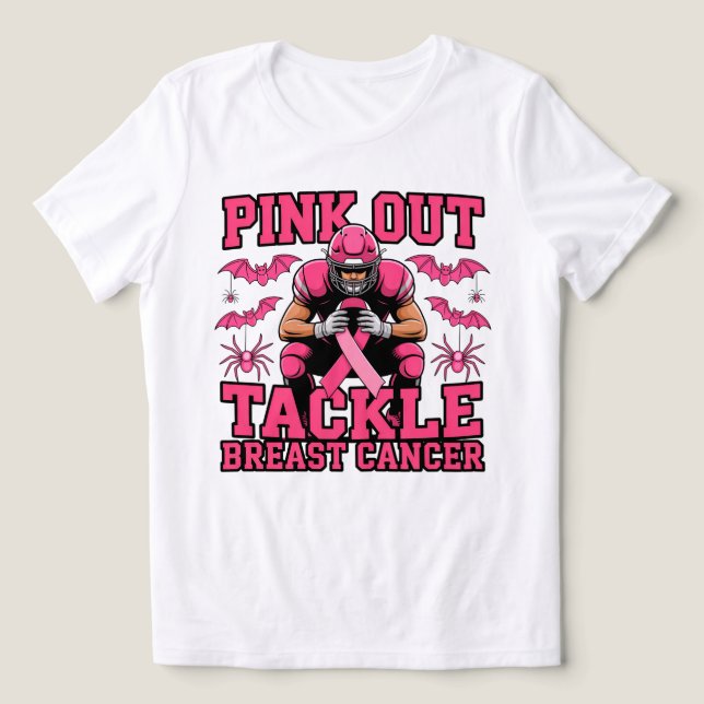 Pink Out Football Awareness Design Tri-Blend Shirt (Design Front)