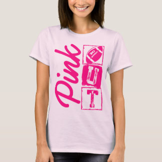 Pink Out Football Breast Cancer Awareness Ribbon T-Shirt