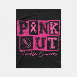 Pink Out Footll Tackle Cancer Breast Cancer Awaren Fleece Blanket