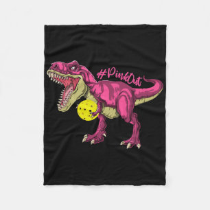 Pink Out T Rex And Picklebyll Byll Breast Cancer A Fleece Blanket