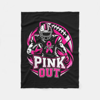 Pink out tackle breast cancer awareness american fleece blanket