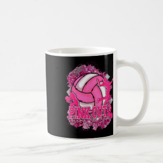 Pink Out Volleybyll Pink Ribbon Breast Cancer Awar Coffee Mug