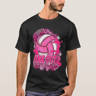 Pink Out Volleybyll Pink Ribbon Breast Cancer Awar T-Shirt