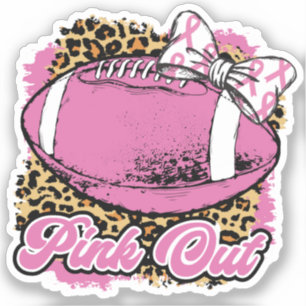 Pink Out With Rugby (Softball) Ball Sticker