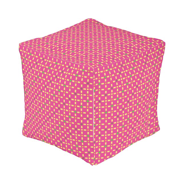 Pink Outdoor Pouf (Angled Back)