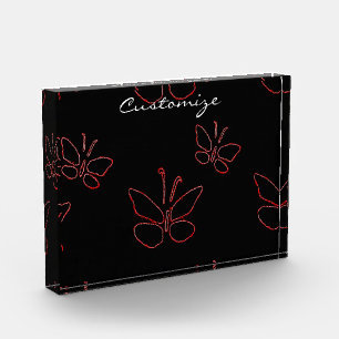 pink outline butterflies black award