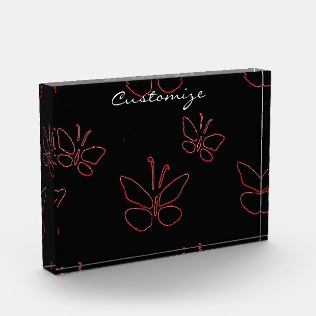 pink outline butterflies black award (Left)