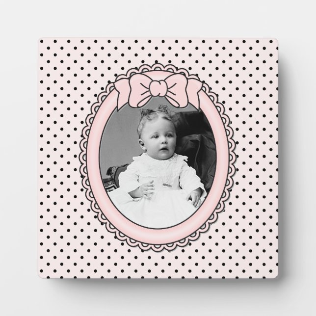 Pink Oval Frame with Bow - Customize with Your Pic (Front)