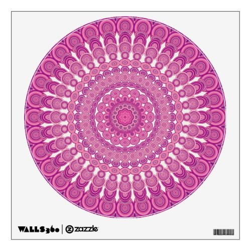 Pink oval mandala wall decal