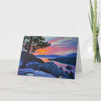 Pink Over Emerald Greeting Card