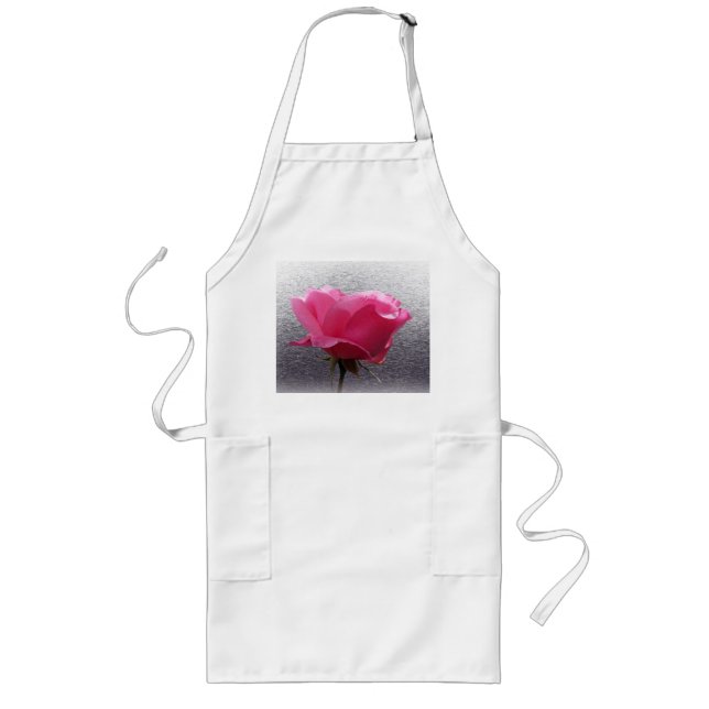 pink over gray long apron (Front)