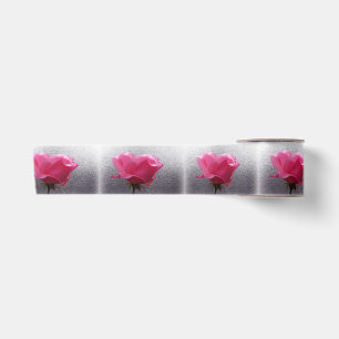 pink over gray satin ribbon