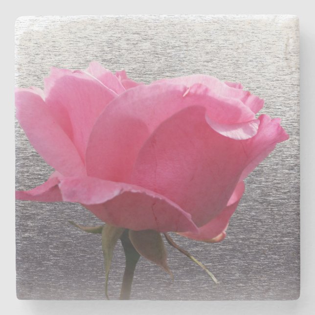pink over gray stone coaster (Front)