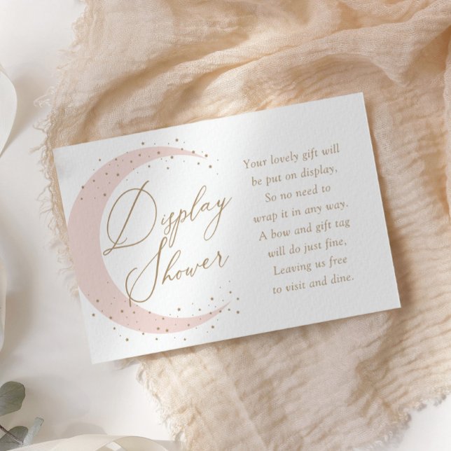 Pink Over the Moon Baby Display Shower Enclosure Card (Creator Uploaded)