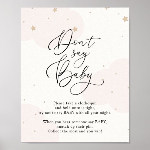 Pink Over the Moon Dont Say Baby Game Poster