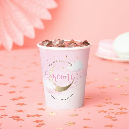 Pink Over the Moon Paper Cups