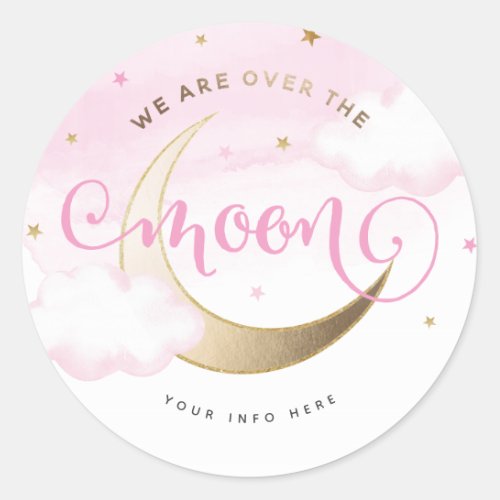 Pink Over the Moon Stickers