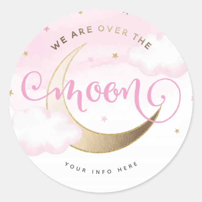 Pink Over the Moon Stickers (Front)