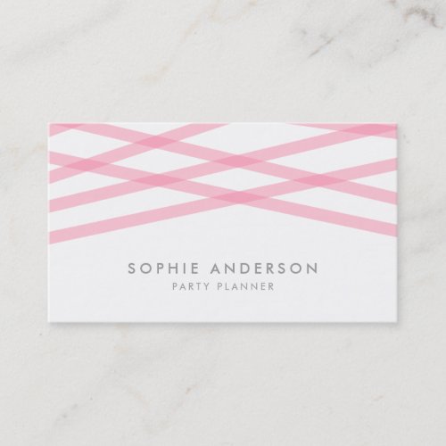 Pink Overlapping Lines Business Card