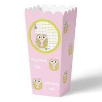 Pink Owl Baby Shower Favor Boxes