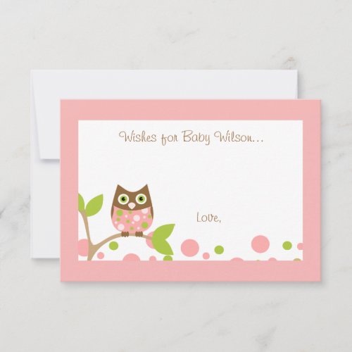Pink Owl Baby Shower Invitation