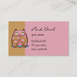 Pink Owl brown Business Card