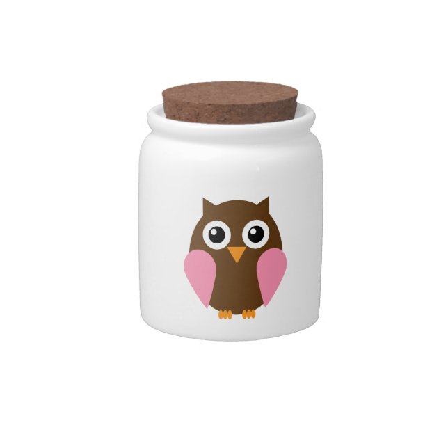 Pink Owl Candy Jar (Front)