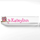 Pink Owl Custom Monogram Name Plate