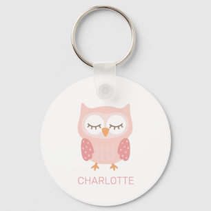 Pink Owl cute customized Keychain