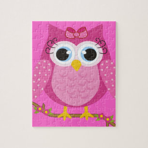 Pink Owl design Gifts Jigsaw Puzzle