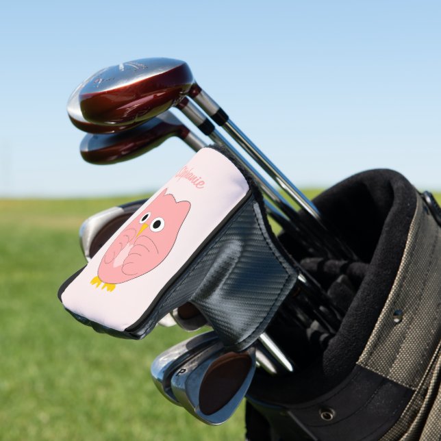 Pink Owl Design Golf Head Cover (In Situ)