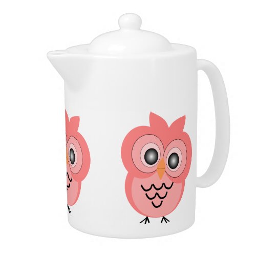 Pink Owl Design Teapot