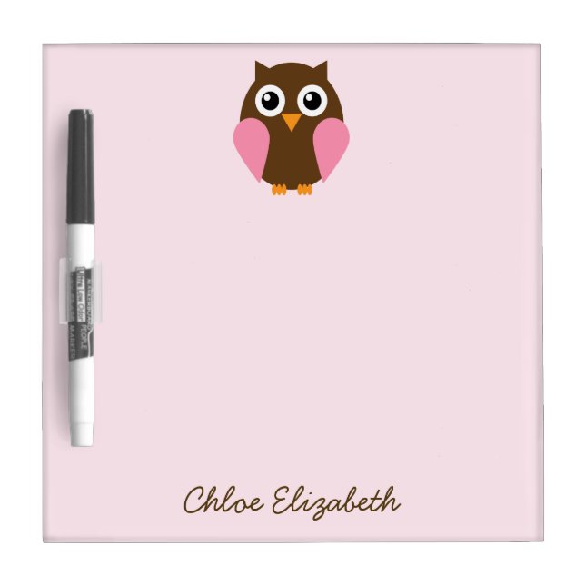 Pink Owl Dry Erase Board (Front)