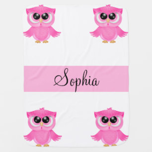 Pink Owl for Girls Swaddle Blanket