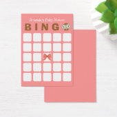 Pink Owl Girl 5x5 Baby Shower Bingo Card (Desk)