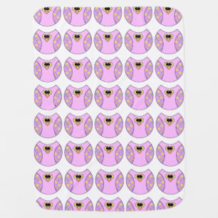 Pink Owl Girls Swaddle Blanket