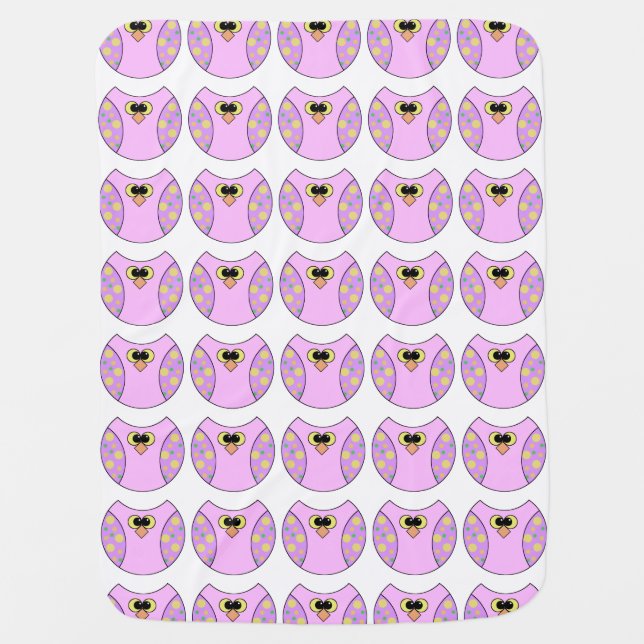 Pink Owl Girls Swaddle Blanket (Front)