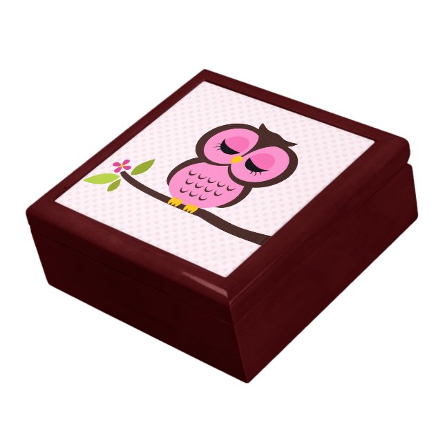 Pink Owl Illustration Gift Box (Side)