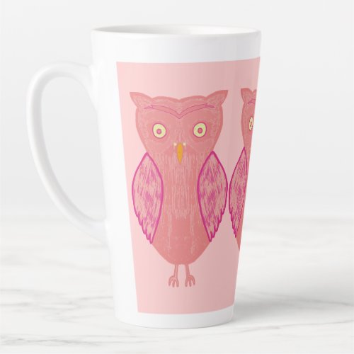 Pink Owl Latte Mug