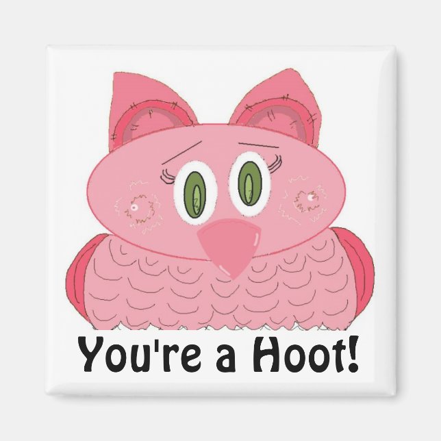 Pink Owl Magnet (Front)
