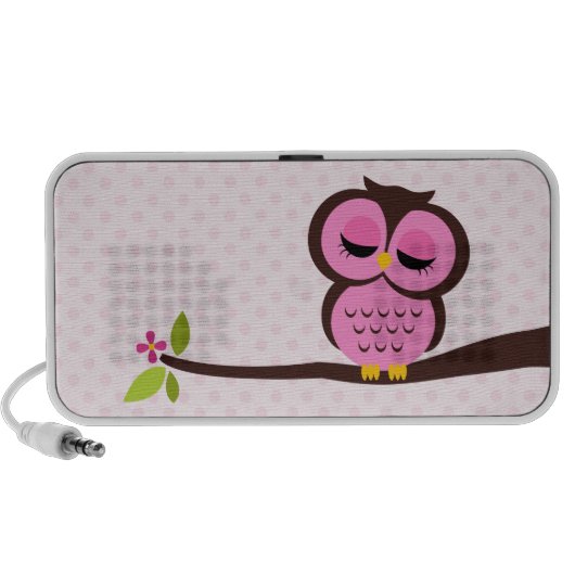Pink Owl Mini Speaker (Front)