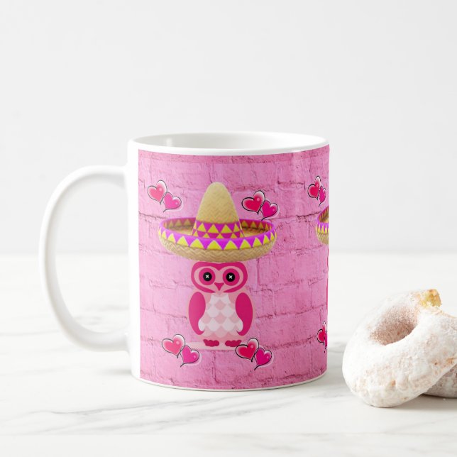 Pink Owl Mug (With Donut)