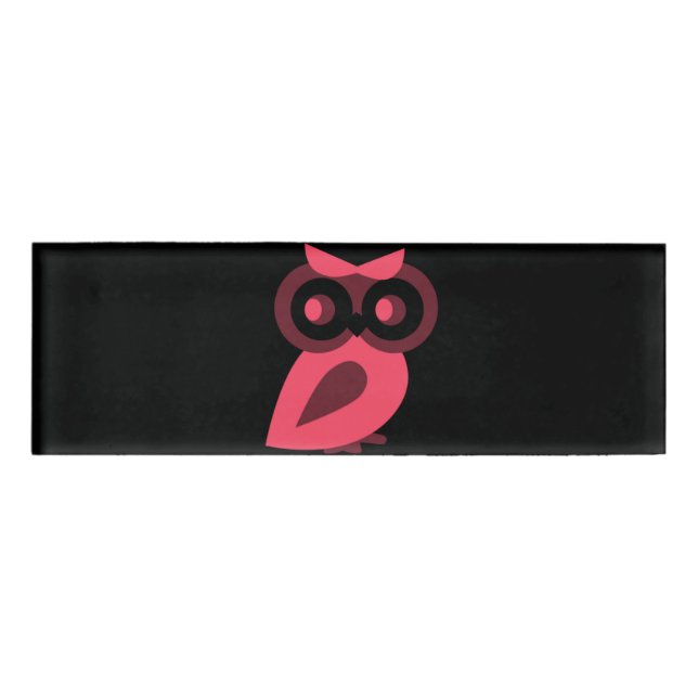 Pink Owl Name Tag (Front)