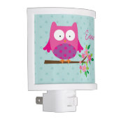 Pink Owl on a Branch Personalized Light Night (Right)