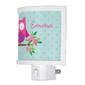 Pink Owl on a Branch Personalized Light Night (Left)