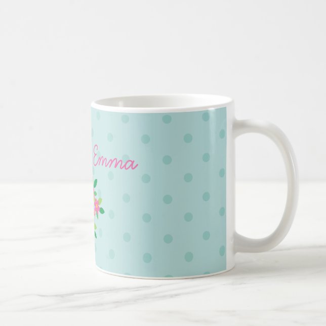 Pink Owl on a Branch Personalized Mug (Right)