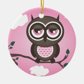 Pink Owl Ornament by nyxxie at Zazzle