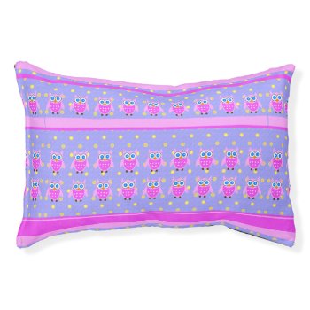 Pink Owl Pattern Pet Bed by OneStopGiftShop at Zazzle
