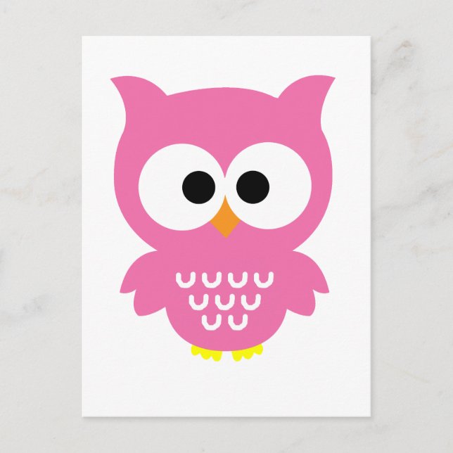 Pink Owl Postcard (Front)