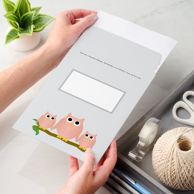Pink Owls Design Envelope Mailers (Desk)
